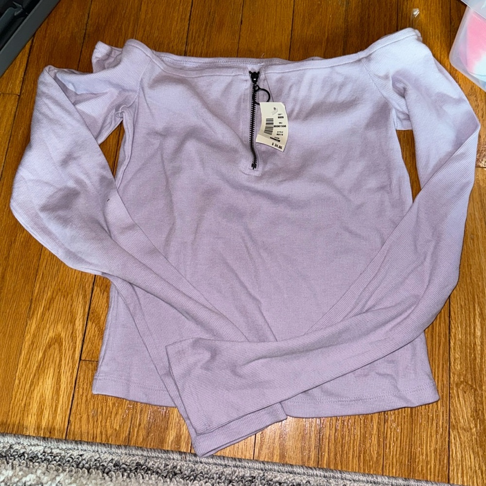 Aeropostale off the shoulder lavender top new with tags size medium